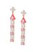 NAEMI Rose Goud Roze Kristal Oorhangers Vrouwen 6 cm