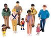 Weltfamilien Poupées "Weltfamilien", ensemble de 9 figurines peintes à la main