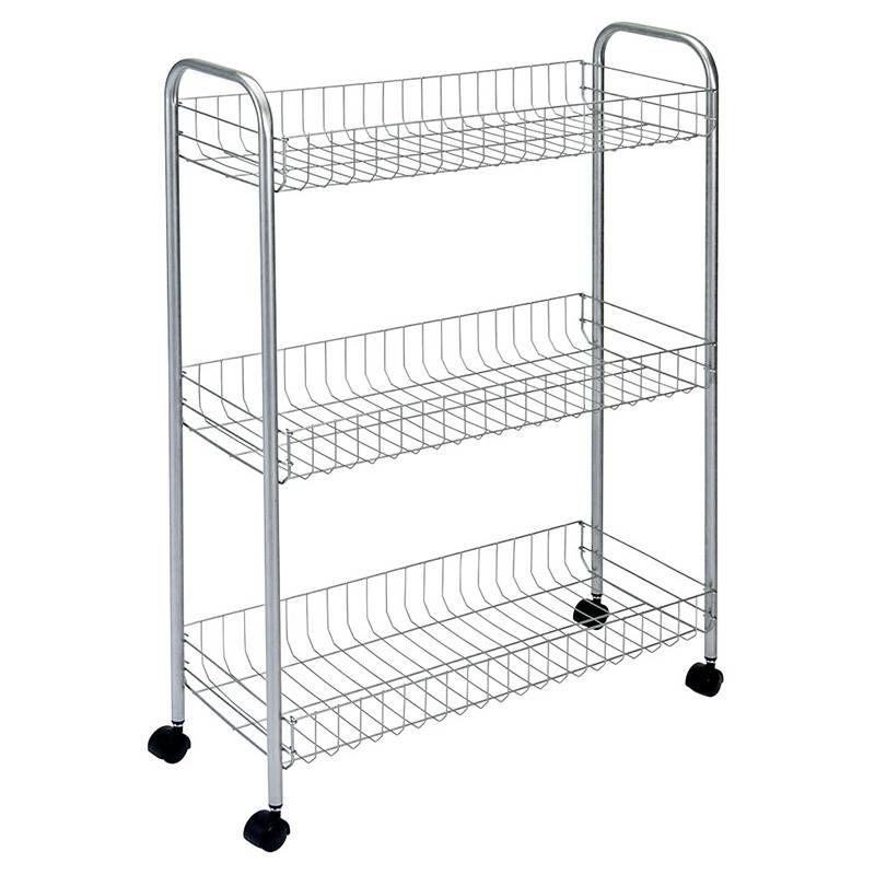Metaltex Tomado Slim Deluxe Keukentrolley - 3 Etages - Zilver