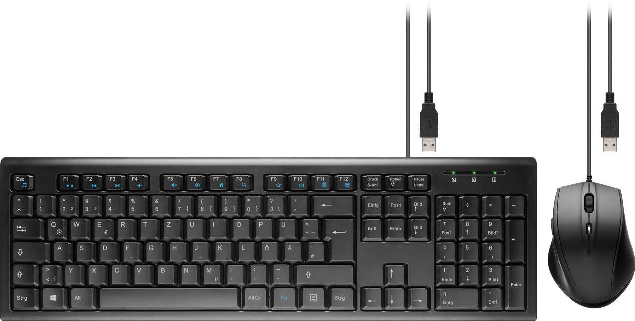 Goobay 96493 - Toetsenbord - Zwart - USB - Qwerty - Met Muis