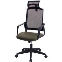 HWC-J52 Bureaustoel, ergonomische hoofdsteun, kunstleer ~ olijfgroen