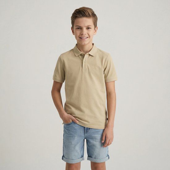 Cars Jeans Polo Dario Jr. Jongens Lichtbruin Katoen Maat 128