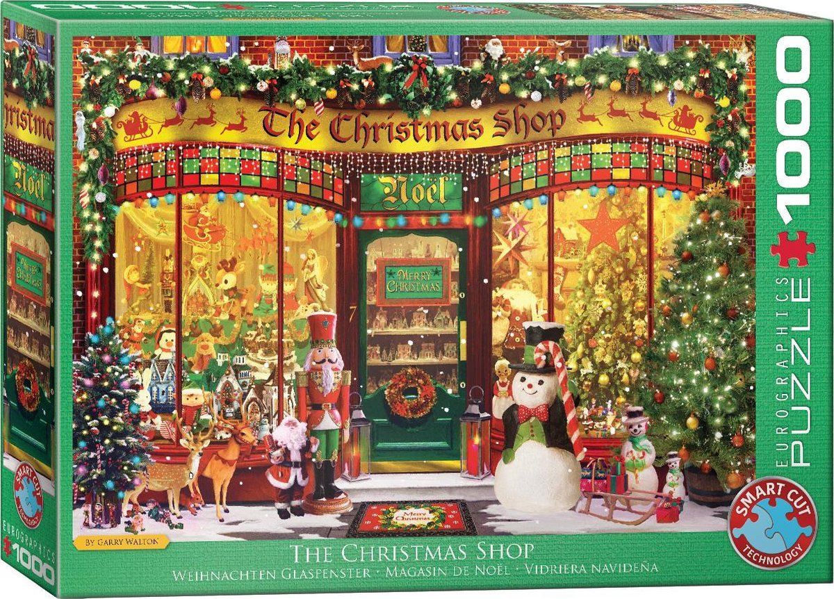 Eurographics Puzzel 1000 stukjes - The Christmas Shop - Garry Walton - 0628136655217
