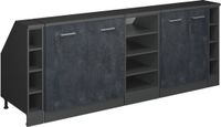 Vicco R-Line Keukenkast voor schuine wand – 210 cm Set van 5 kastrompen 60 cm diepte Zwart beton