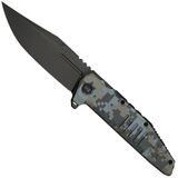 WE Knife WE25079-3, Dark Grey Stonewashed Böhler M390, Pixel Pattern Titanium zakmes