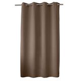 ED ENJOY HOME Verduisteringsgordijn met zilveren oogjes, bruin, 140 x 180 cm, 100% polyester, Oeko-Tex-gecertificeerde stof, zoethoutcollectie