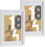 Arte r 2x stuks houten fotolijst - wit - 21 x 30 cm