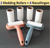 Petasos Kleding Roller - Kledingroller - Kleff Roller - Haarroller - Stofroller - Pluizenroller - 2 Rollers + 4 Navullingen - Totaal 330 Kleefvellen (1 Stuk= 55 Kleefvellen)