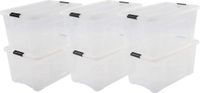 Iris Ohyama, Set van 6 opbergdozen, 45L, transparant