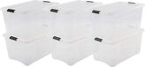 Iris Ohyama, Set van 6 opbergdozen, 45L, transparant