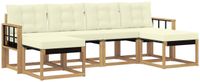 vidaXL - Buiten - bank - set - 6 - st - Wit - en - crèmekleurig