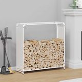 vidaXL - Brandhoutrek - 90x28x90 cm - Koudgewalst Staal - Wit