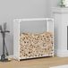 vidaXL - Brandhoutrek - 90x28x90 cm - Koudgewalst Staal - Wit