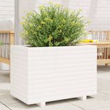 Maison Exclusive - Pot de fleurs d'extérieur, blanc, 70 x 40 x 49,5 cm, en bois de pin massif