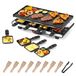 OEM Raclette-grill voor 8 personen, 2-in-1, plat model, 1400 W, inclusief 8 pannetjes
