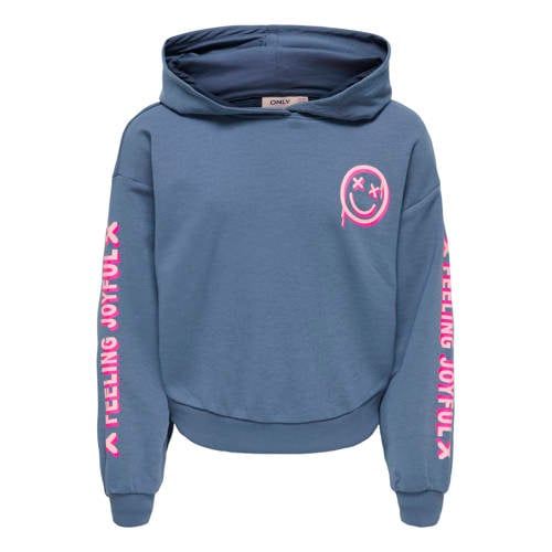 ONLY KIDS ONLY GIRL hoodie met backprint blauw