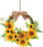 CSGoods - Künstliche Wildblumen-Girlande für Frühlings- und Sommerdekoration - Kunstblumenkranz mit grünen Blättern für Zuhause, Garten und Feiern
