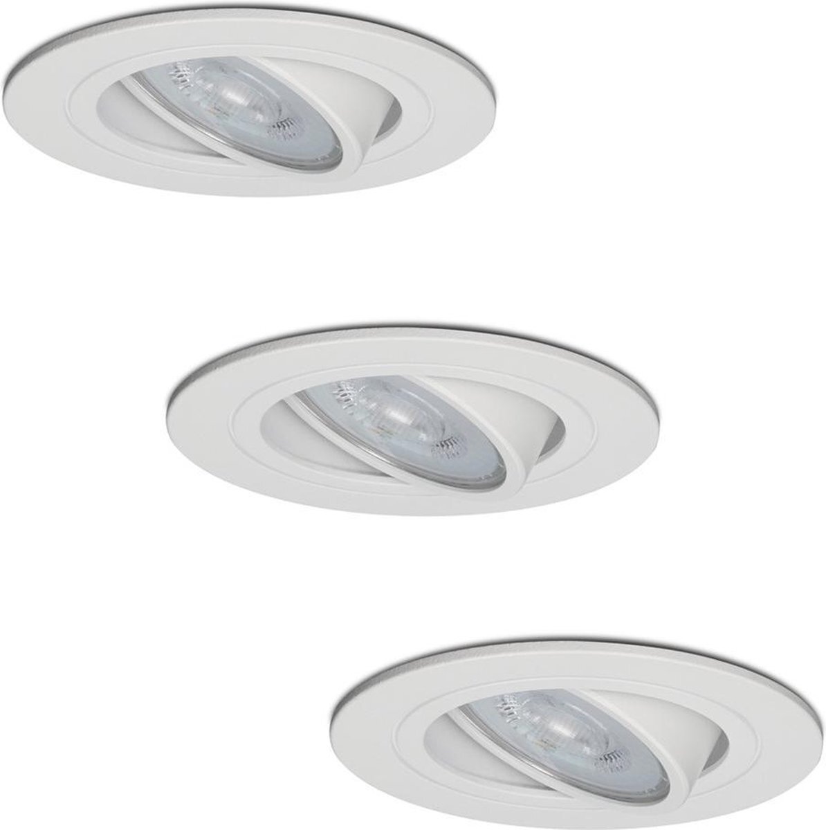 HOFTRONIC Homeylux® Smart WiFi LED inbouwspot 3 stuks Wit Pittsburg dimbaar RGBWW - kantelbaar - IP20 - 400lm - Bedienbaar via Homeylux® App - Google Home en Amazon Alexa