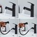 Sumeber Shenzhen Haorui Industrial Technology Co., Ltd. Badkamerkraan met uittrekbare wastafelkraan met 2 straalsoorten Mengkraan Geschikt voor opzetwastafels Warm Koud Mengkraan (Uitschuifbare douche zwart)