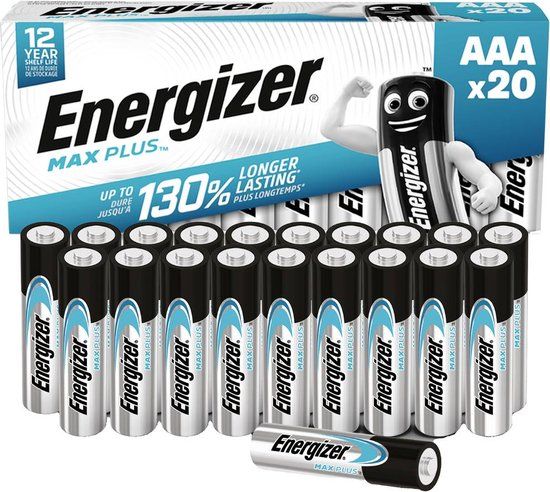 Energizer Max Plus AAA Batterijen - 20 stuks