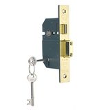 Yale B-BSSL-3.0-PB insteekslot met 5 hendels, geschikt voor buitendeuren, verchroomd messing, 76 mm