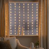 Konstsmide Kerstverlichting - Zeer warm witte LED sterren gordijn 140x120 CM