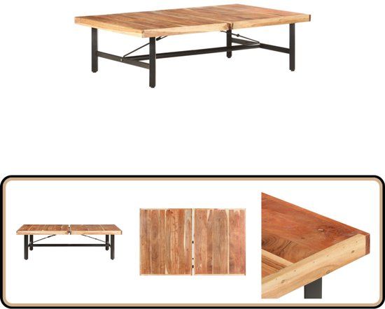 vidaXL Salontafel 142x90x42 cm massief acaciahout