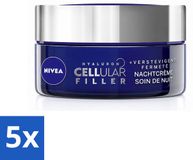 NIVEA - Nachtcrème - CELLULAR Expert Filler Anti-Veroudering - 50 ml - Voordeelverpakking - 5 stuks