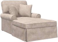 vidaXL Chaise Lounge met Rok met kussen Beige 157 x 91 x 91 cm ARES