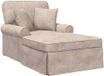 vidaXL Chaise Lounge met Rok met kussen Beige 157 x 91 x 91 cm ARES