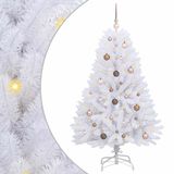 vidaXL Kunstkerstboom 150 cm PVC en Staal Wit