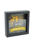 Decoratieve spaarpot 'Voor een bijzondere avond', zwarte lijst, 16 x 16 cm, gouden design