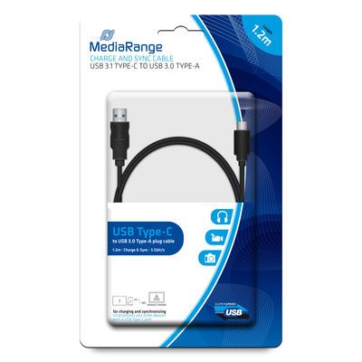 MediaRange MRCS160 USB-kabel - 1,2 m - Zwart