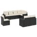 vidaXL Loungeset met Kussens, Poly Rattan, Zwart