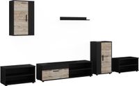 Vicco Woonwand Berno, Zwart/Zand eik, Set van 6 stuks