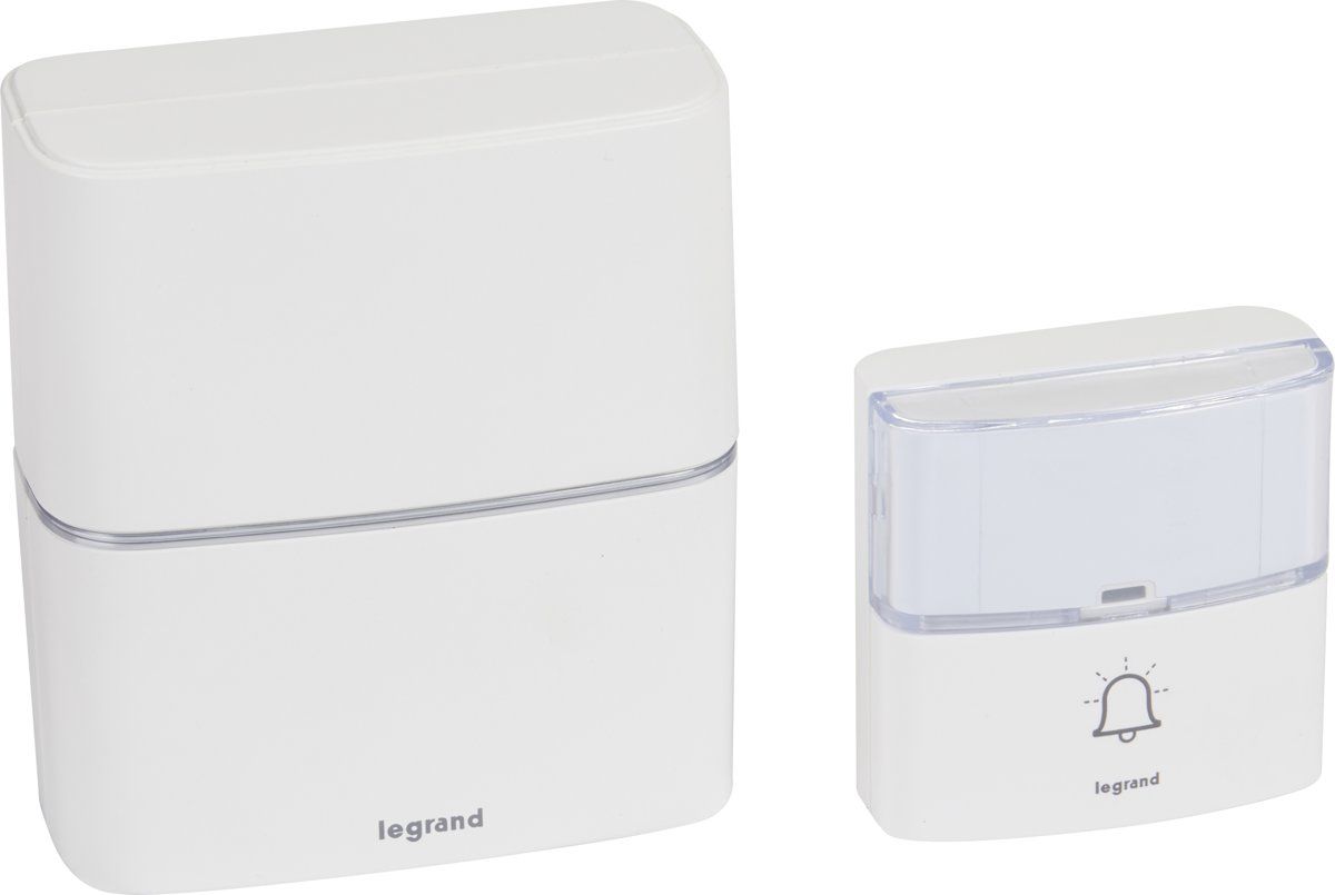 LEGRAND draadloze deurbel kit Serenity - 85dB - IP54 - 200 meter bereik - wit