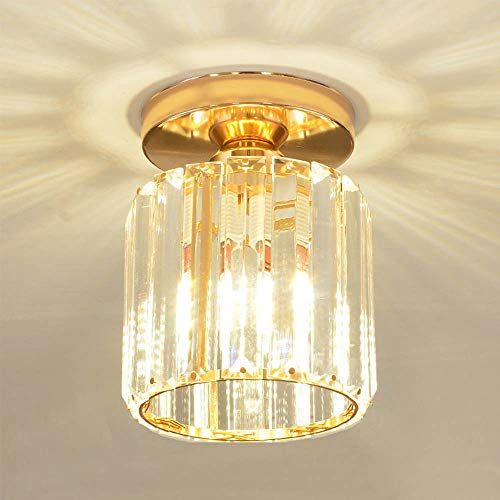 Mengjay Moderne plafondlamp kristallen plafondverlichting woonkamerlampen keukenlampen semi flush mount plafondverlichting voor woonkamer keuken kantoor slaapkamer eetkamer goud - Plafondlampen