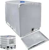 Famanu - IBC tankafdekking 1000L afdekzeil waterreservoir zilver