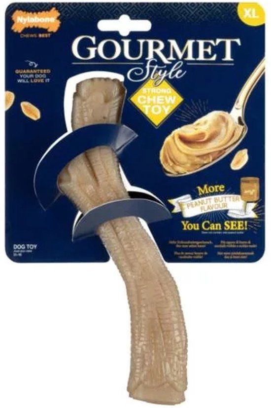 Nylabone Gourmet Stick Pindakaas Medium - Hond - Kauwspeelgoed