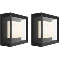 Philips Hue Econic muurlamp White and Color Zwart modern duo pack