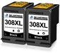 HP Envy Cartouches de couleur 308 XL (2-pack, noir)