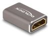 DeLOCK 60078 HDMI Adapter Female to Female 8K 60 Hz Grijs Metaal
