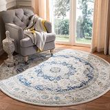 Safavieh Evoke Collection EVK220C Vintage Oriental Ivoor en Blue Ronde Area Vloerkleed (16,7 cm diameter)