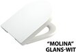 Soft closing toilet seat for wall-mounted toilet Molina glossy white