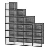 JOYFURNOS Lot de 18 Organiseurs de Baskets Empilables, Boîtes à Chaussures en Plastique Transparent pour Rangement de Placard, Noir et Transparent