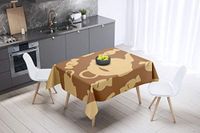 Bonamaison Tafelkleed, Anti-Mold, Sneldrogend, Waterdicht, 100% Polyester Tafellaken, Bruine tinten, 140 x 140 Cm - Ontworpen en Vervaardigd in Turkije