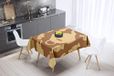 Bonamaison Tafelkleed, Anti-Mold, Sneldrogend, Waterdicht, 100% Polyester Tafellaken, Bruine tinten, 140 x 140 Cm - Ontworpen en Vervaardigd in Turkije