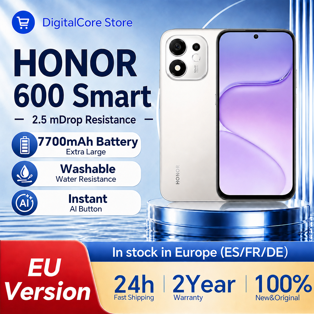 HONOR 600 Smart 5G Smartphone EU-versie 7700mAh batterij 45W SuperCharge Snapdragon 4 Gen4 MagicOS 10 6,87 inch scherm 50MP camera achterzijde