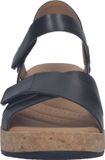 Josef Seibel Evita 03 dames platte sandalen zwart leer klittenband/elastiek 37