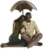 Home ESPRIT Decoratief figuur groen goud paar 15 x 11,5 x 12 cm
